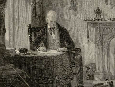 Walter Scott escribiendo